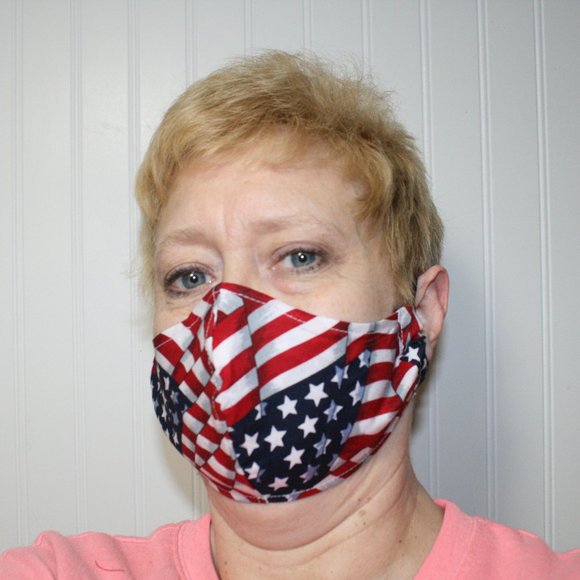 Hand Crafted Accessories - HANDMADE American Flag Fabric Face Mask Shield